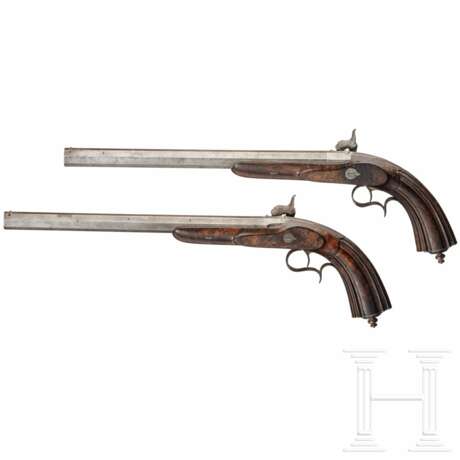 Ein Paar Perkussionspistolen, Zaoue in Marseille, um 1850 - Foto 3