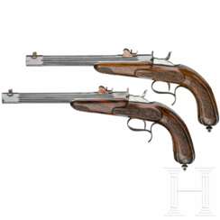 Ein Paar Duellpistolen, System Flobert, um 1880