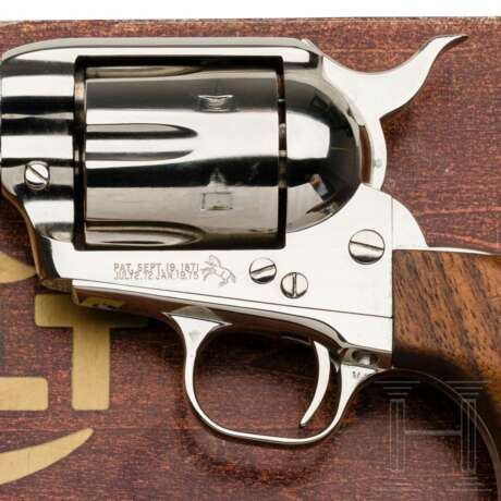 Colt SAA, postwar, vernickelt, im Karton - Foto 3