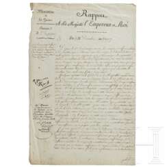 Napoleon I. - eigenhändige Apostille auf einem Rapport vom 21.12.1807