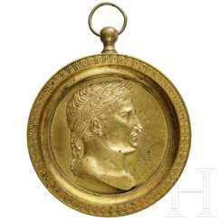 Vergoldete Bronzemedaille "Napoleon", Frankreich, um 1810