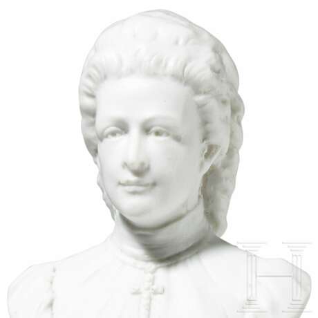 Kaiserin Elisabeth von Österreich – Porzellanbüste auf silberner und vergoldeter Säule, letztes Drittel 19. Jhdt. - Foto 4