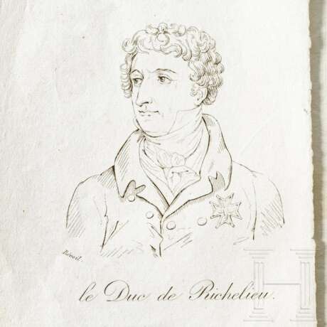 Duc de Richelieu A. E. Plessis, russischer Staatsmann und Gründer der Stadt Odessa - eigenhändiger Brief mit Unterschrift, datiert 1815 - фото 3