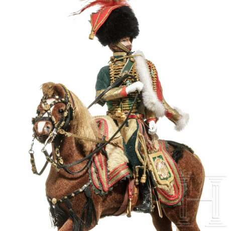 Offizier der Chasseurs à cheval de la Garde um 1810 auf Pferd - Uniformfigur von Marcel Riffet, 20. Jhdt. - Foto 7