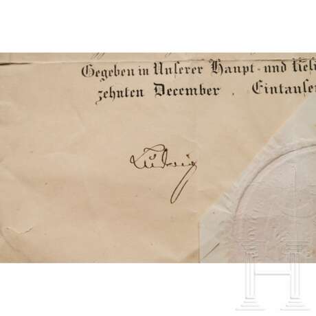 König Ludwig I. von Bayern - Autograph, datiert 15.12.1843 - photo 2