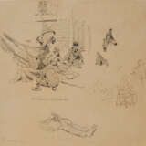 Group of two drawings: Character study on "Chioggia" and character study of a sitting girl - Foto 2