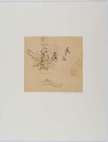 Group of two drawings: Character study on "Chioggia" and character study of a sitting girl - фото 5