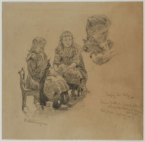Group of two drawings: Character study on "Chioggia" and character study of a sitting girl - Foto 7