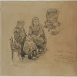 Group of two drawings: Character study on "Chioggia" and character study of a sitting girl - photo 7