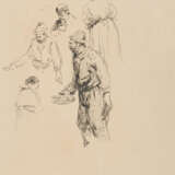 Konvolut aus drei Zeichnungen: "Vor dem Fischerhaus (Volendam"), "Chioggia" und Figurenstudie - Foto 4