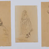 Group of several figure sketches: Four study sheets regarding hands and fingers; three study sheets with girls in garb ("Volendam") - photo 5