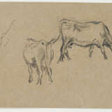 Konvolut aus vier Zeichnungen: "Grötzingen", "Kuhstudie", "Kühe unter Bäumen" und "Holländische Landschaft mit Kühen (Volendam)" - Foto 5