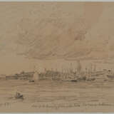 Konvolut aus vier Zeichnungen: "Seenlandschaft", "Rotterdam", 2 Skizzen des Hamburger Hafens, "Zweimaster" - photo 5