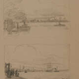 Konvolut aus vier Zeichnungen: "Seenlandschaft", "Rotterdam", 2 Skizzen des Hamburger Hafens, "Zweimaster" - photo 6