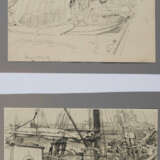 Group of 5 drawings: "Teufelsbrücke"; "Segelboot Anleger"; "Bei Neufahrwasser"; Group of two sketches: "Segelboote"; "Neuhaus an der Oste" - Foto 12