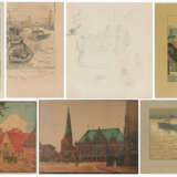 Mixed lot of five lithographs and two drawings - photo 1