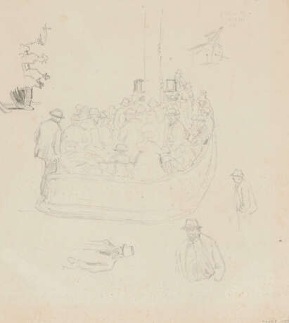 Mixed lot of five lithographs and two drawings - фото 3