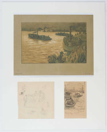Mixed lot of five lithographs and two drawings - photo 6