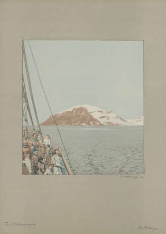 Konvolut aus 5 Druckgrafiken: "Die Elbe bei Altona", "Spitzbergen", "Mausi zeichnet in Großvaters Atelier", "Sonnenglanz" und Straßenansicht - photo 12