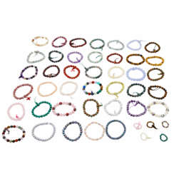 Mixed lot of 40 bracelets and 5 rings,