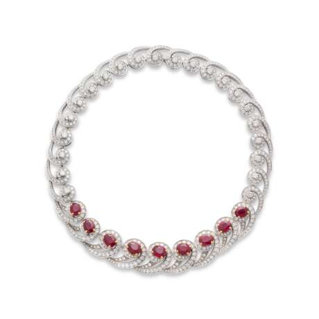 ADLER RUBY AND DIAMOND NECKLACE AND EARRING SET - фото 2