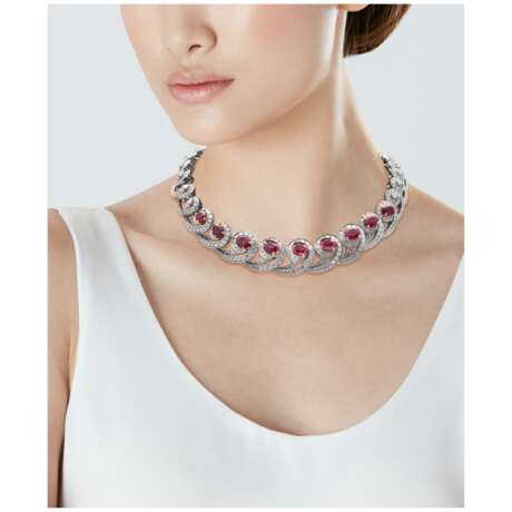 ADLER RUBY AND DIAMOND NECKLACE AND EARRING SET - photo 9