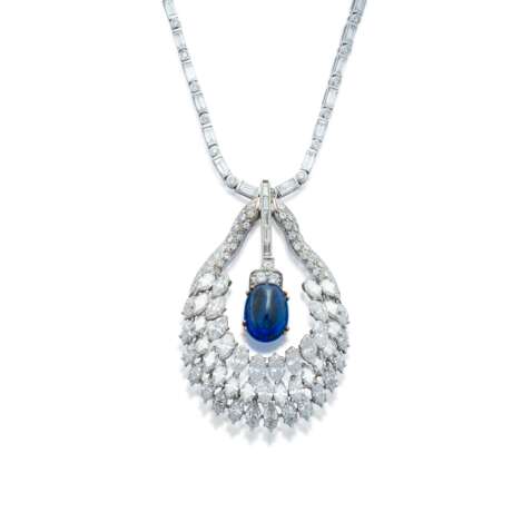 HARRY WINSTON SAPPHIRE AND DIAMOND PENDENT NECKLACE - Foto 2