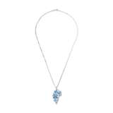 AQUAMARINE AND DIAMOND PENDENT NECKLACE AND RING SET - photo 2