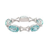 Armband mit 5 ovalfacettierten Aquamarinen - photo 1