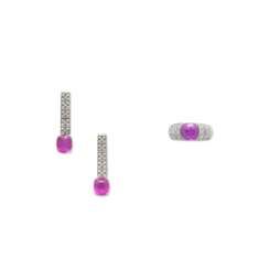CHAUMET COLOURED SAPPHIRE AND DIAMOND EARRING AND RING SET