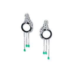 CARTIER EMERALD, ONYX AND DIAMOND 'PANTHERE' EARRINGS