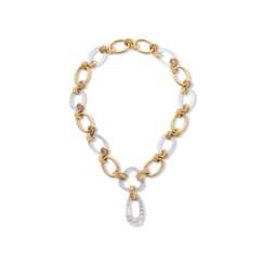 CARTIER ROCK CRYSTAL, GOLD AND DIAMOND NECKLACE
