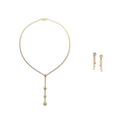 CARTIER DIAMOND 'DRAPERIE' NECKLACE AND EARRING SET