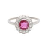 Ring mit 1 Rubin, ca. 0,8 ct, oval facettiert, - Foto 1