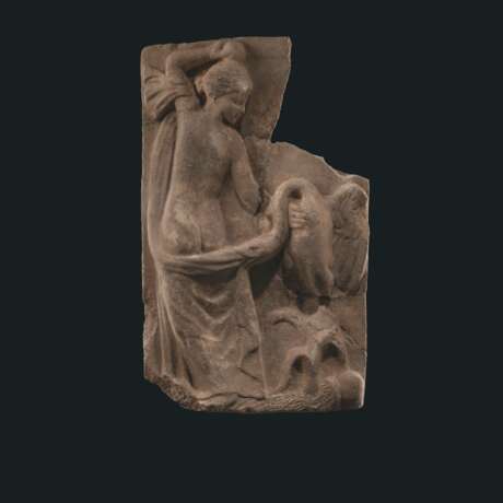 A ROMAN MARBLE RELIEF OF LEDA AND THE SWAN - photo 1