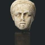 A ROMAN MARBLE HEAD OF A PRIEST - photo 1