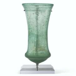 A MEROVINGIAN GLASS BELL-BEAKER