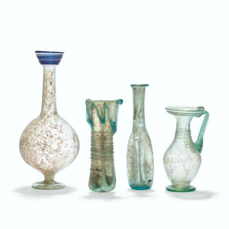 FOUR ROMAN GLASS VESSELS - photo 1