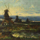 Niederländische Landschaftsmalerei mit Windmühlen. - photo 1