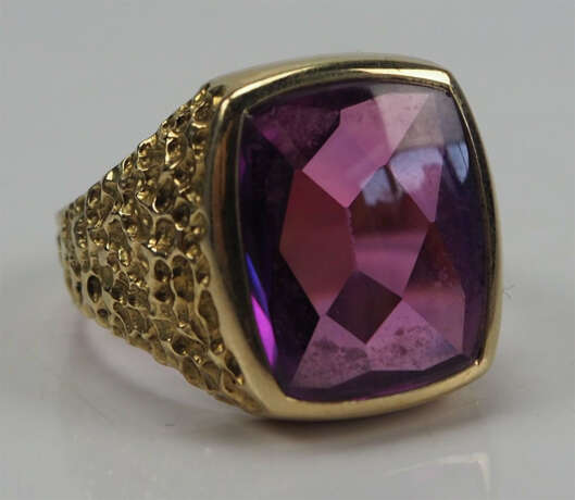 Herrenring - Amethyst GOLD. - Foto 1