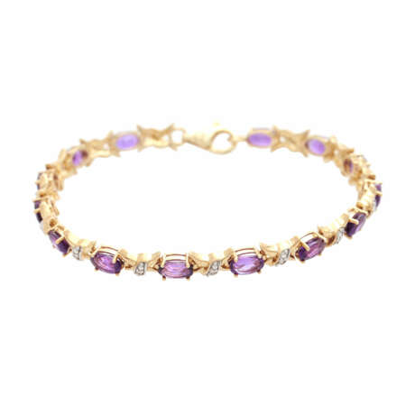 Armband mit Amethysten und Diamanten - фото 1