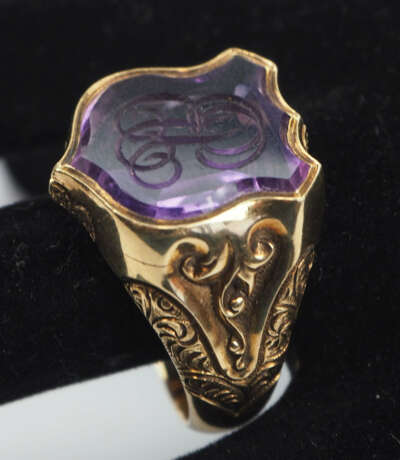 Herrenring mit Amethyst GOLD. - Foto 1