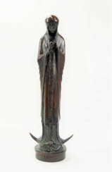 Jugendstil: Bronzeskulptur Madonna.