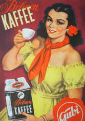 Werbeplakat: Gubi Bohnen Kaffee.