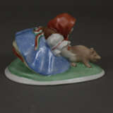 Porzellanfigur "Mädchen mit Glücksschwein" - Foto 2