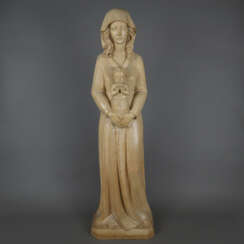 Große Holzfigur Madonna mit Kind