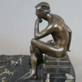 Großes Schreibzeug mit Bronzefigur des Hermes - photo 2