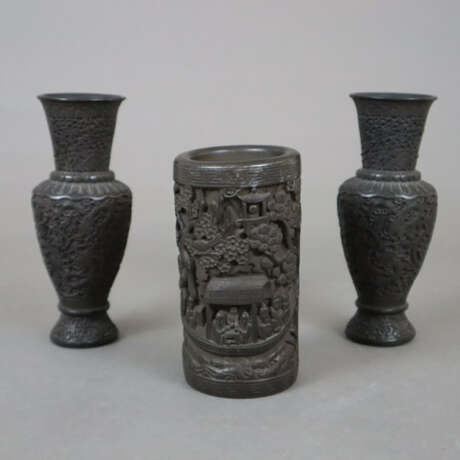 Ein Paar Vasen & Pinselgefäß - photo 1