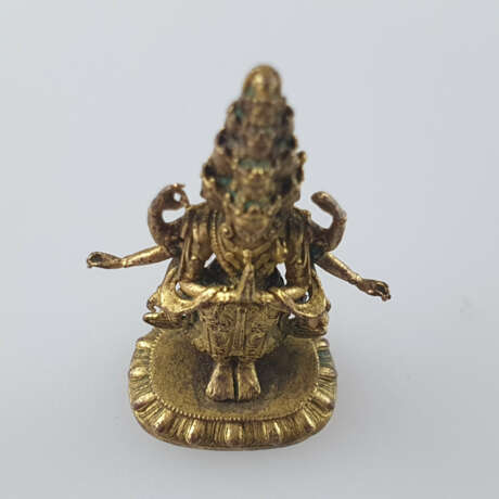 Filigrane Miniaturfigur des Ekadashahamukha - фото 3