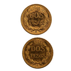 Mexiko/GOLD - 2 x 2 Pesos 1945 NP,
